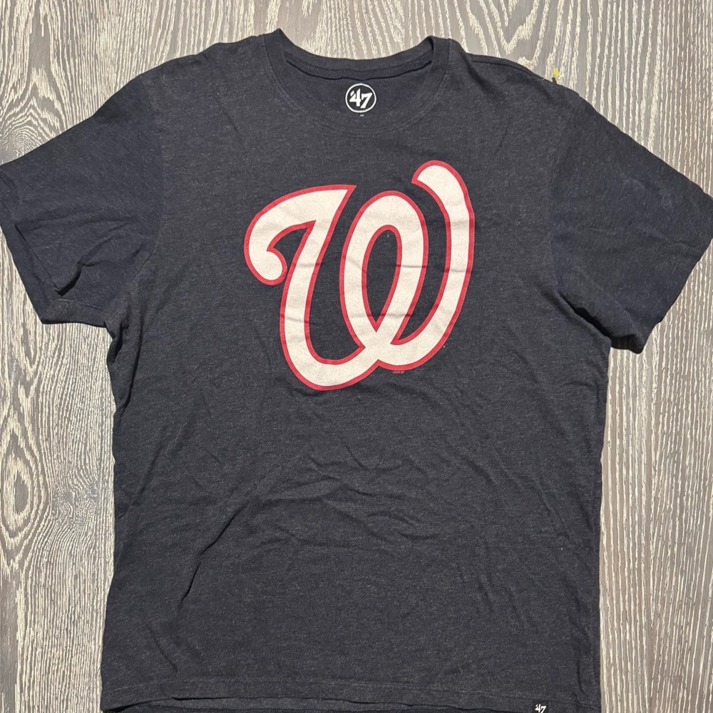 Washington Commanders Logo Men's Dark Blue Tee with White/Red Graphic